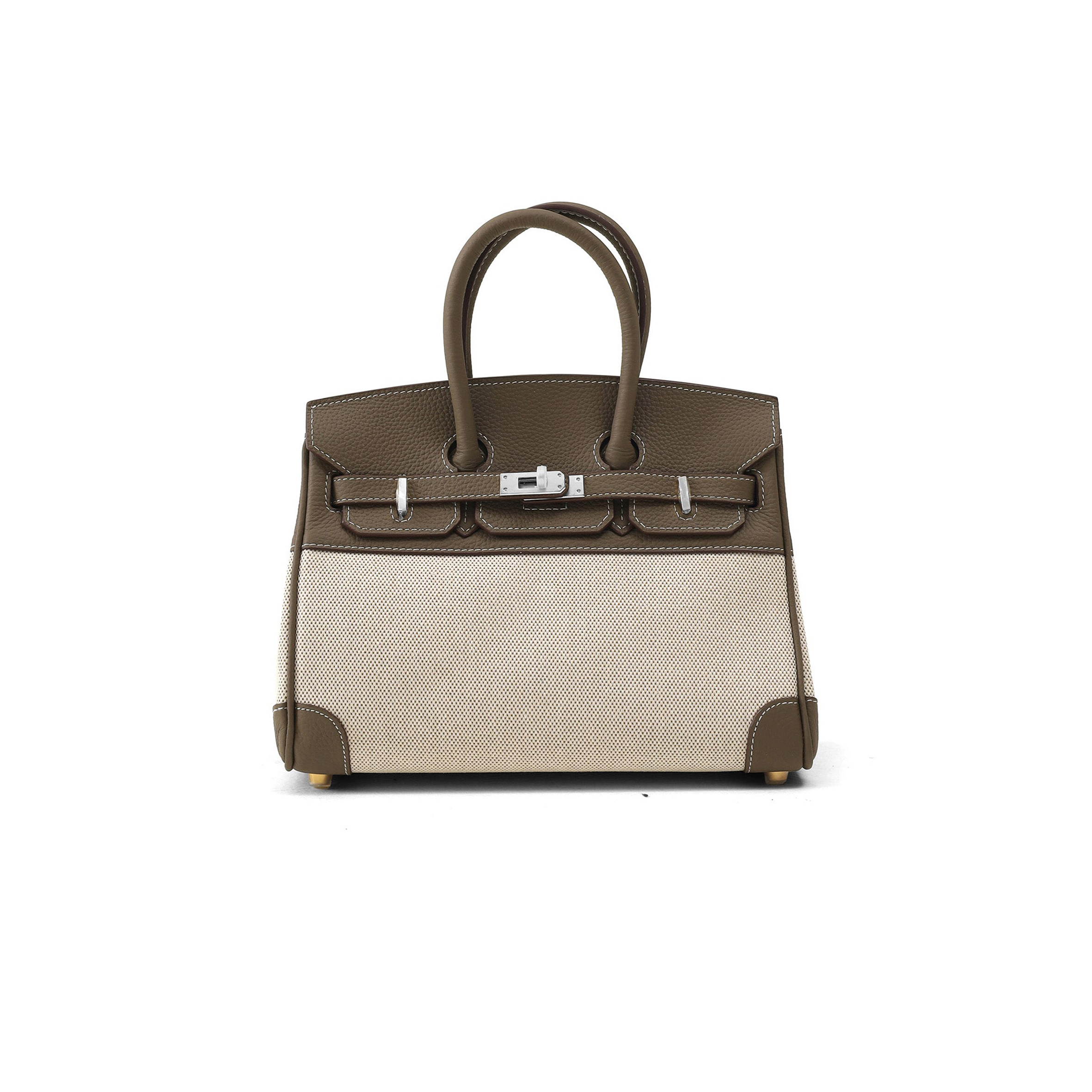 H**mes master birkin 35 toile taupe clemence leather bag 30013032 (35*24*18cm)